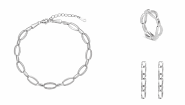 Joyería Bonilla – Conjuntos de pulseras y pendientes y anillo a juego de plata de 1ª ley (925) y circonitas