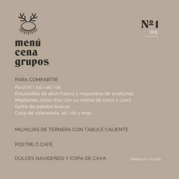 Menú cena por grupos nº 1 – Escondida