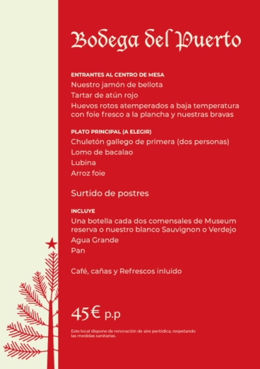 Menú de Año Nuevo en Bodega del Puerto