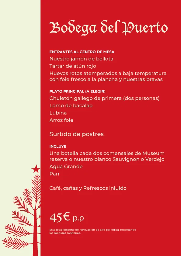 Imagen: Menú de Año Nuevo en Bodega del Puerto
