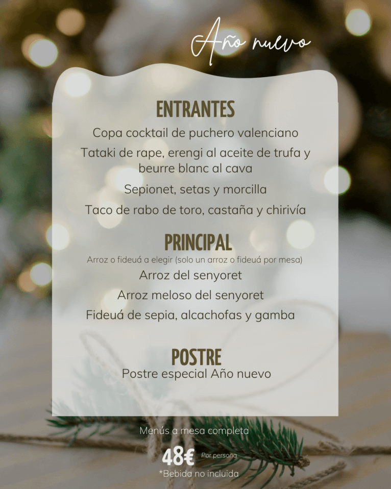 Menú de Año nuevo en Restaurant Estanyó