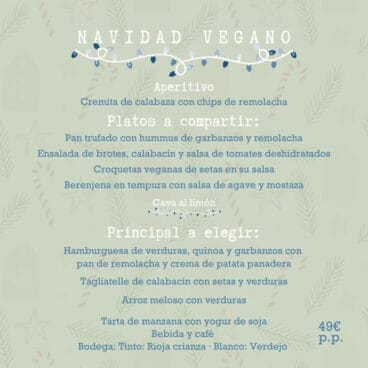 Menú de Navidad vegano