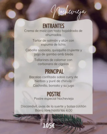 Menú de Nochevieja en Estanyó