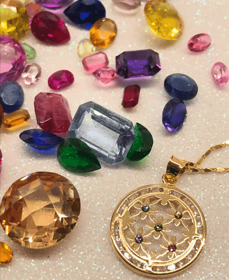 Colgante oro y multicolor Joyería Bonilla