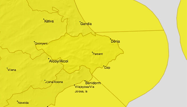 Imagen: Primera alerta amarilla en Dénia en 2023
