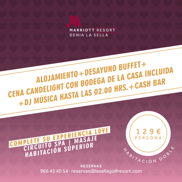 Promoción de San Valentín en Hotel Dénia Marriott