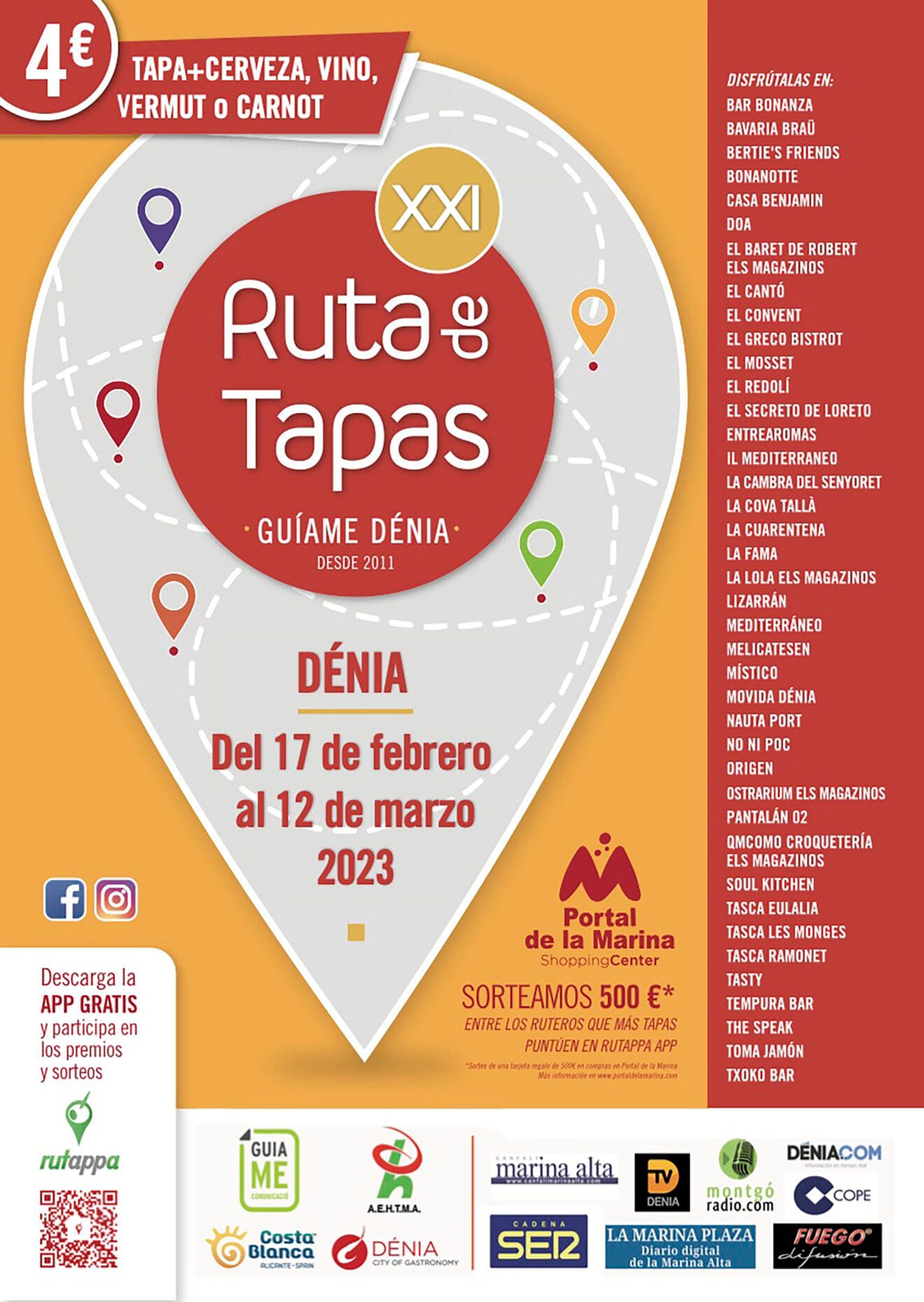 Cartel de la XXI Ruta de Tapas de Dénia