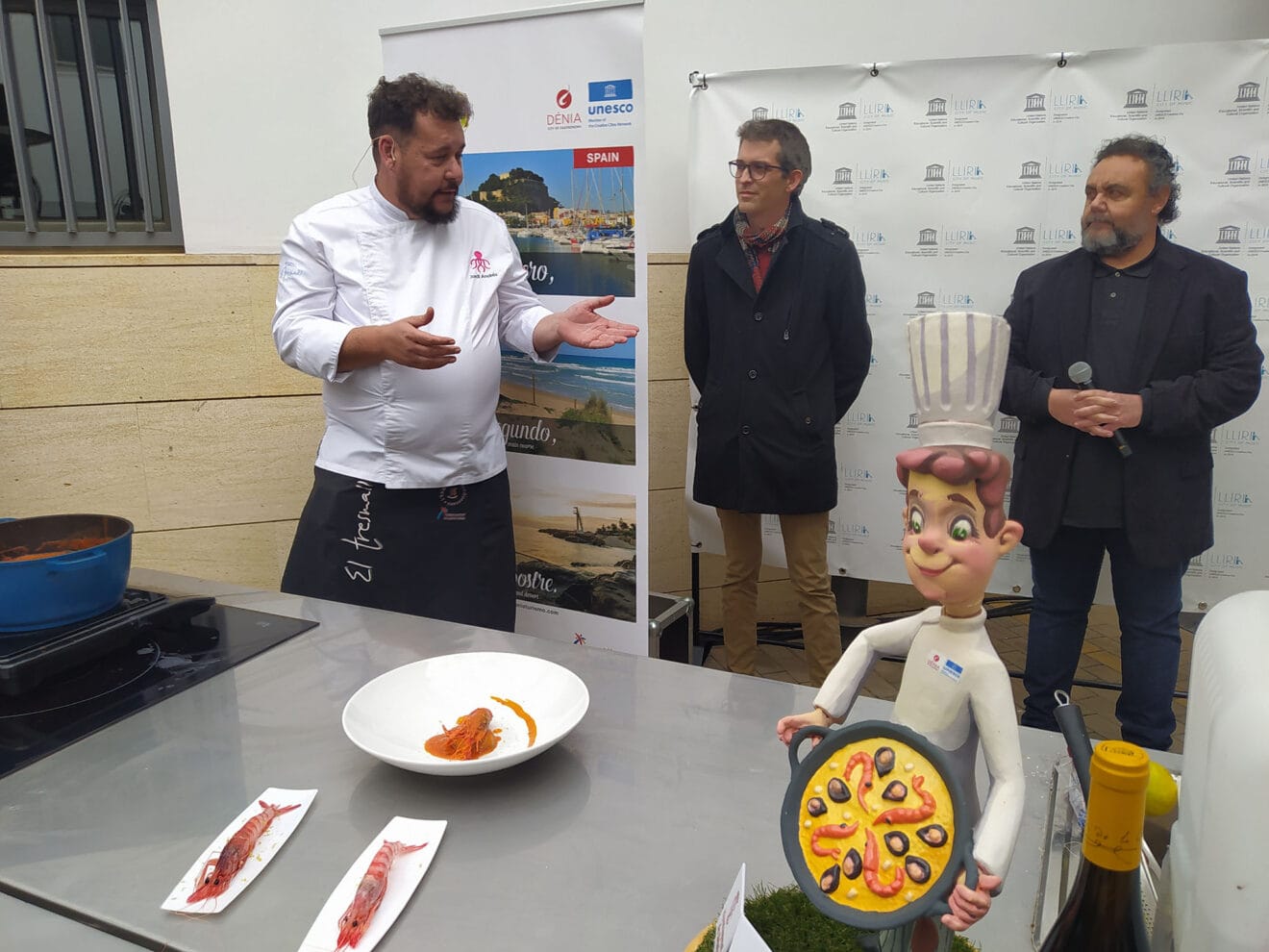 El chef Jordi Andrés y los compositores Javier Pinto y Josep Pastor