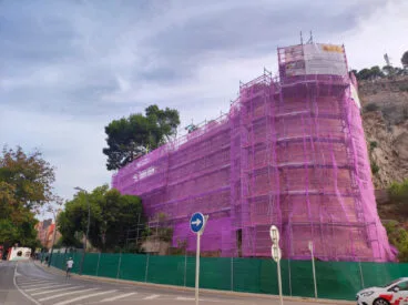 Obras en la muralla del castillo de Dénia