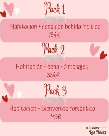 Packs de Hotel Les Rotes San Valentin