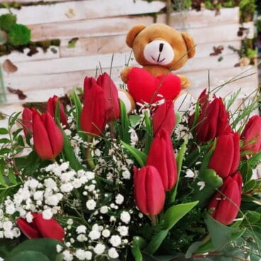 Ramo de tulipanes rojo por San Valentín
