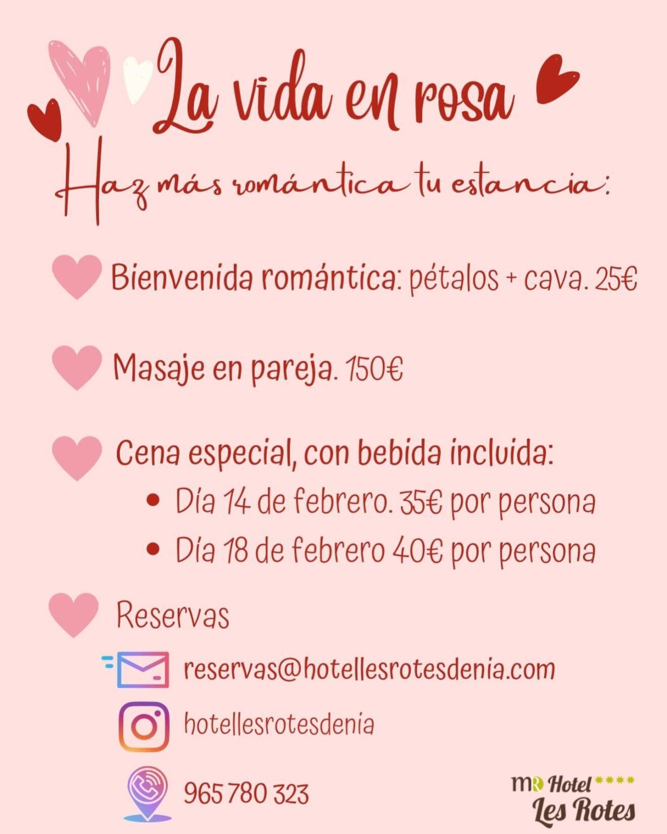 Reserva ya por San Valentín en Hotel Les Rotes