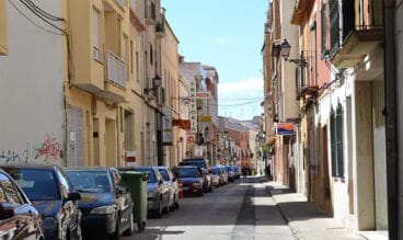 Calle Sandunga antes de la peatonalización