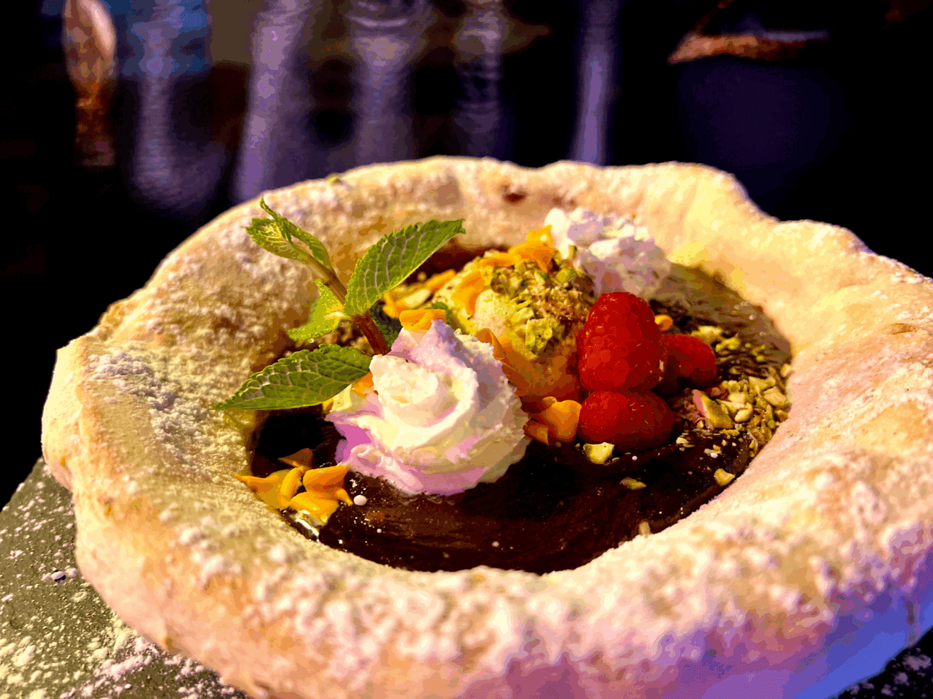 Cesta de pizza de nutella con nata - A fer la Mar