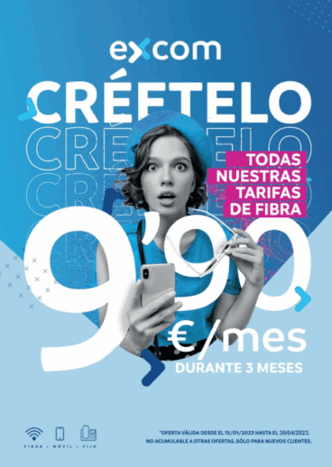 Créete todas las tarifas de fibra de Excom
