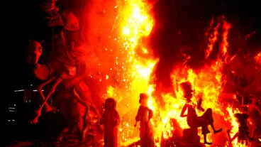 Cremà de la falla Darrere del Castell de Dénia