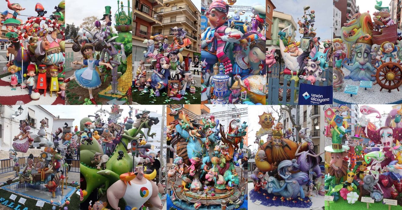 Los 11 monumentos de las fallas infantiles de Dénia 2023