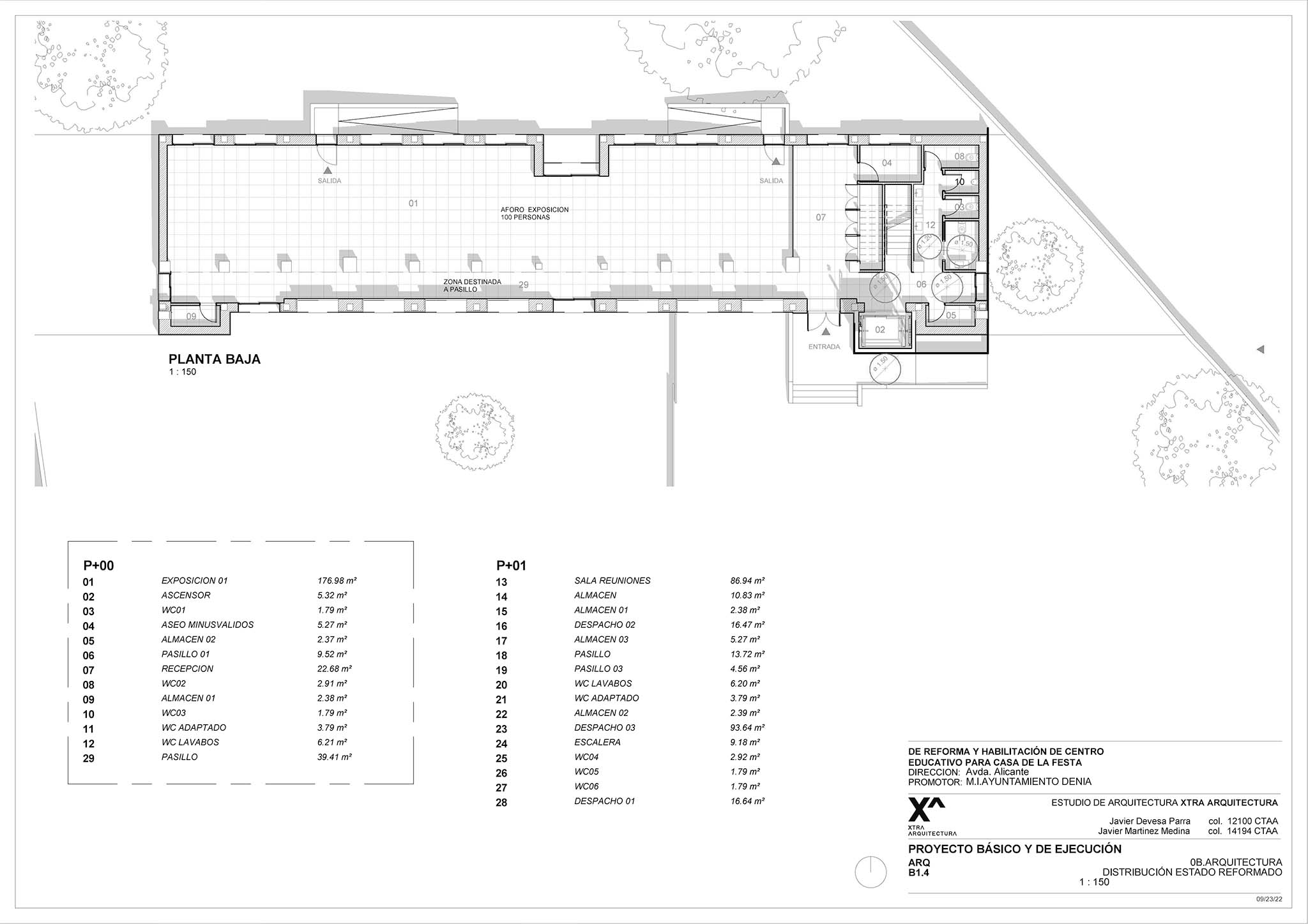 Plano de la planta baja del Museu Fester de Dénia