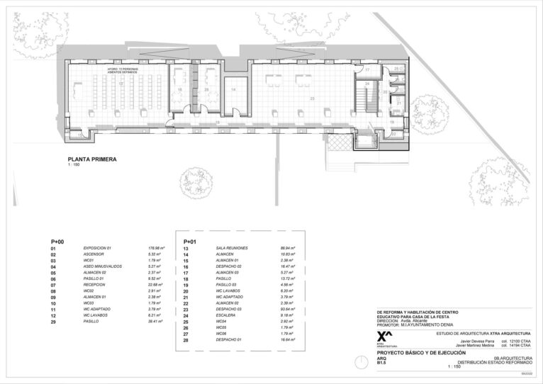 Plano de la primera planta del Museu Fester de Dénia