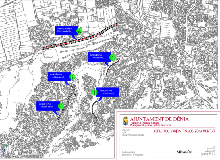 Plano de las zonas que han recibido mejoras en el Montgó