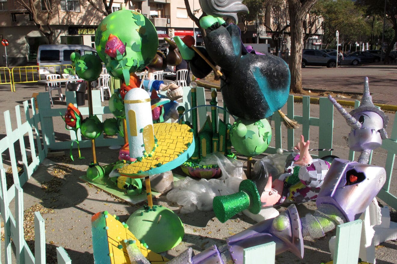 Plantà de las Fallas de Dénia durante la tarde del lunes 20