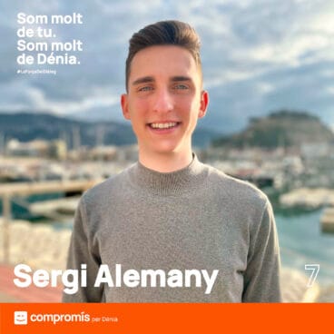 Sergi Alemany, número siete de la lista de Compromís per Dénia