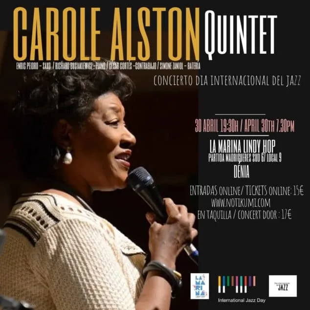 Llega a Dénia la fresca y creativa música de jazz con el concierto de Carole Alston 1 Imagen: Actuación de Carole Alston en las instalaciones de La Marina Lindy Hop