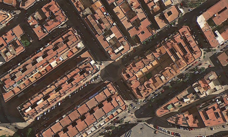 Calle Sagunt y barrio de París-Pedrera