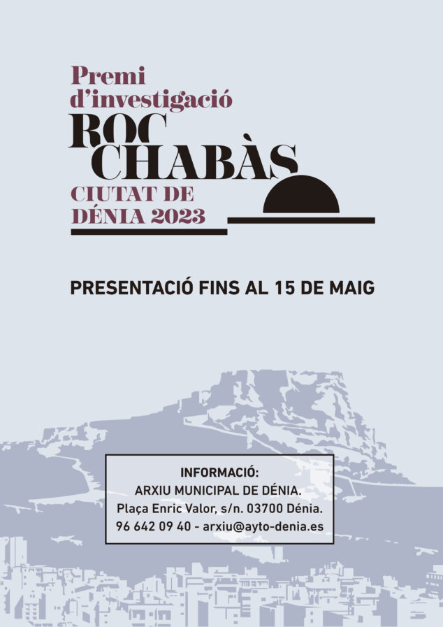 Imagen: Cartel del premio de investigación Roc Chabás Ciutat de Dénia 2023
