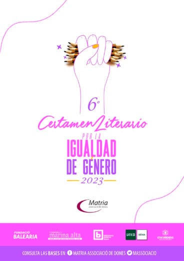Cartel del sexto certamen literario ‘Matria, por la Igualdad de Género 2023’