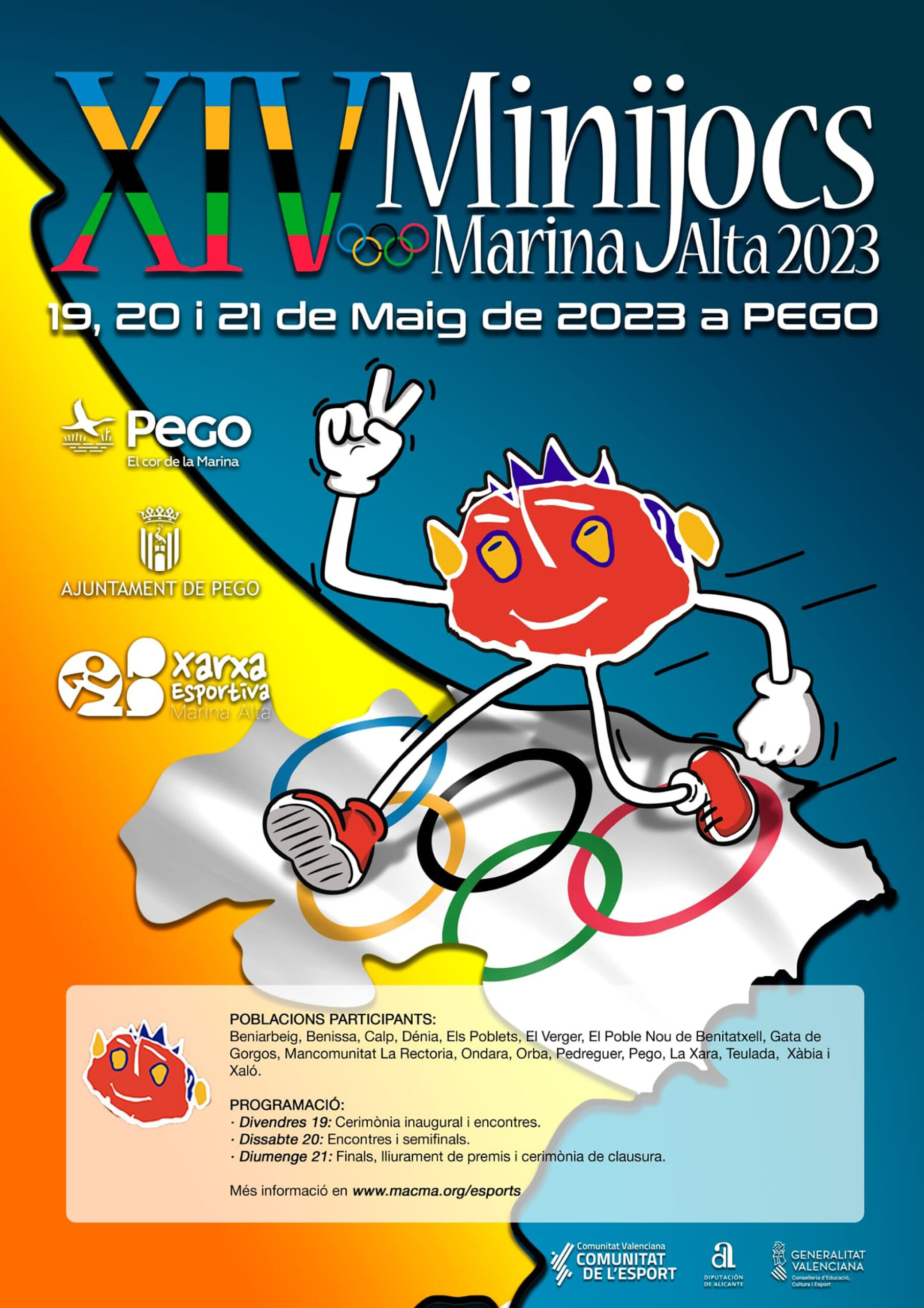 Cartell XIV Mini Jocs Olímpics de la Marina Alta en Pego
