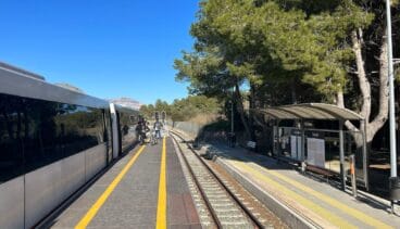 llegada del tren a teulada desde benidorm