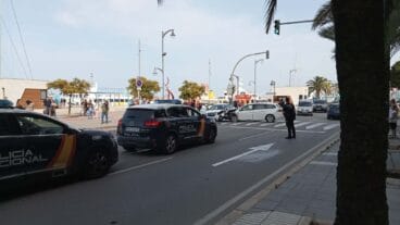 Policía Nacional en el lugar del accidente