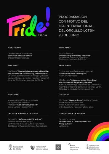 Programa Orgullo LGTBI Dénia 2023