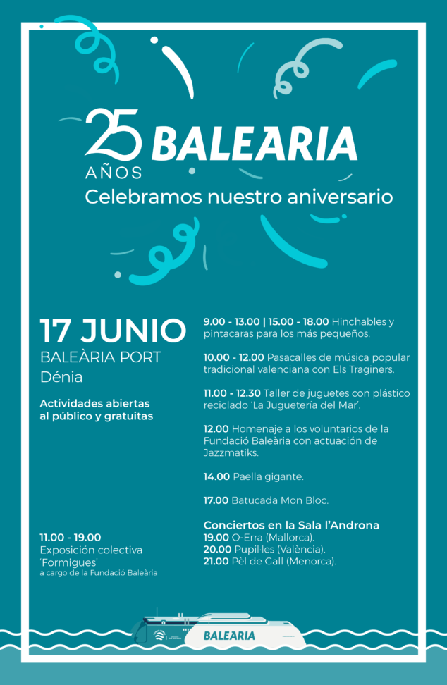 Imagen: Baleària celebra su 25 aniversario