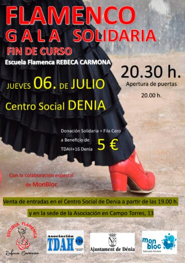 Cartel de la II Gala solidaria Fin de Curso de la escuela de flamenco Rebeca Carmona