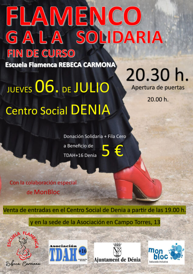 Afbeelding: Affiche van het II Solidariteitsgala aan het einde van het jaar van de flamencoschool Rebeca Carmona