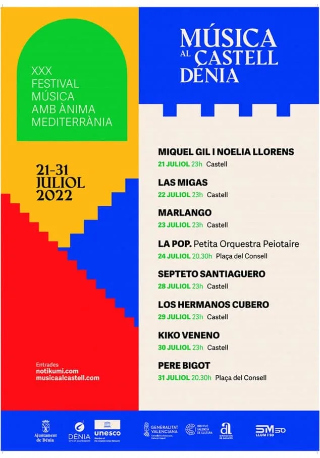 Programa Música al Castell de Dénia 2022 1 Imagen: Cartel Música al Castell de Dénia 2022
