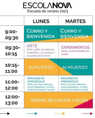 Horario de la escuela