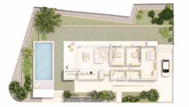 Planos de la encantadora villa gemela en las Marinas de Dénia