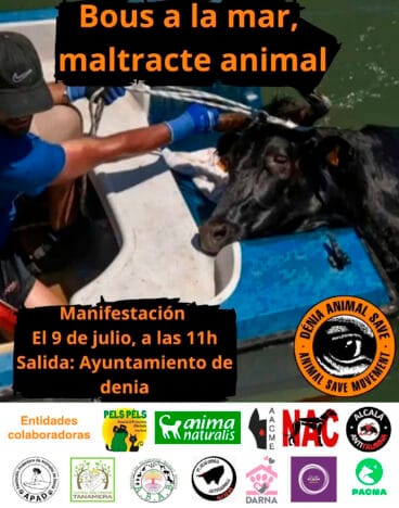 Cartel de la manifestación del colectivo Dénia Animal Save