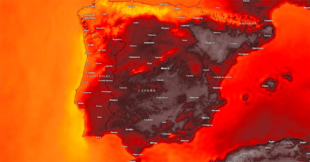mapa de temperatura extrema a espana de meteor dimarts 18 de juliol 2023