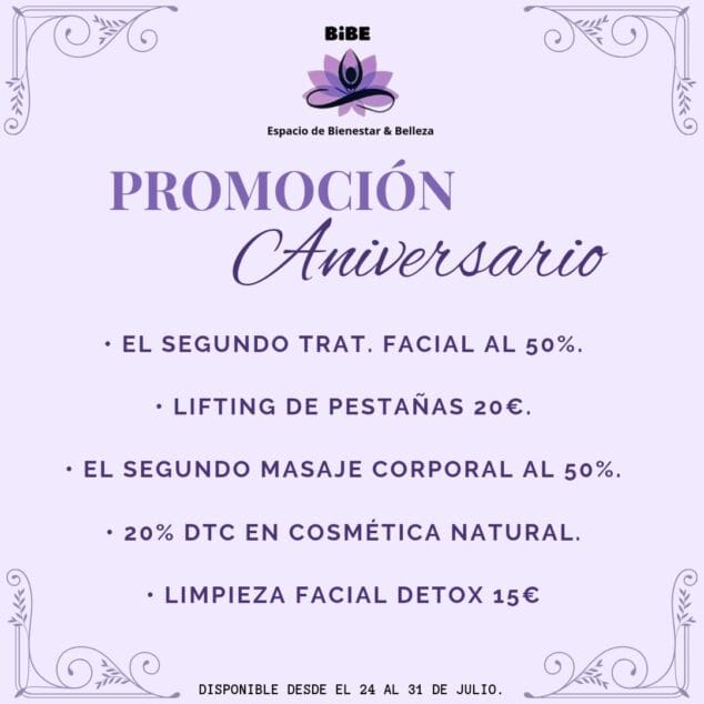 Imagen: Promociones de aniversario en BiBe