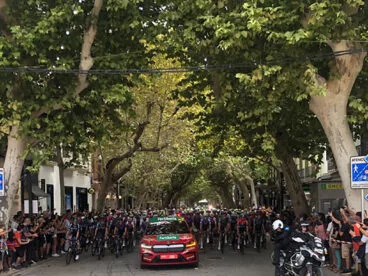 Ciclistas de La Vuelta en Marqués de Campo