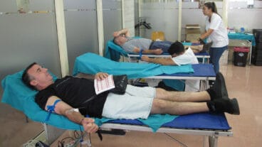 donantes durante la maraton