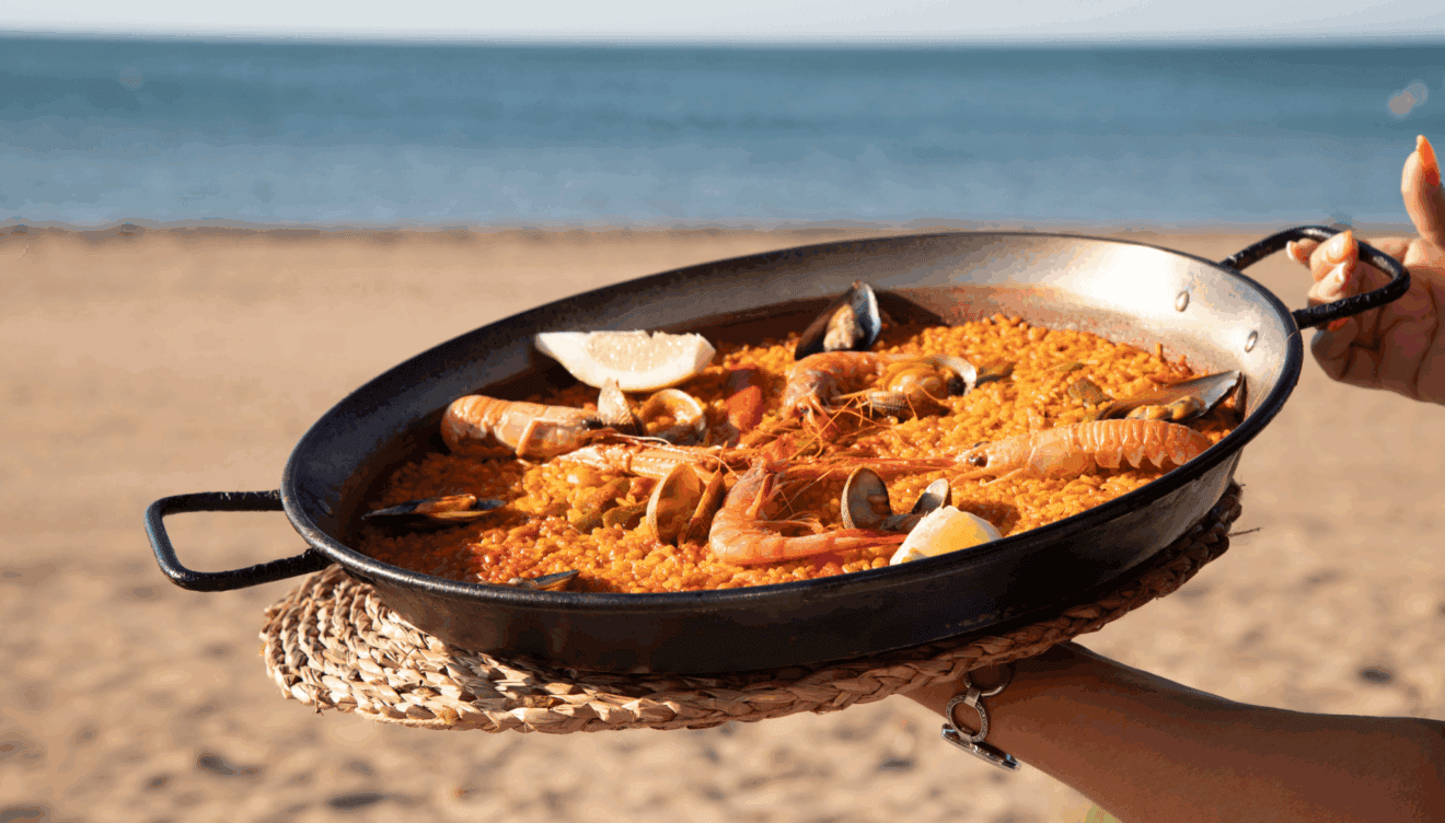 Exquisita paella de marisco