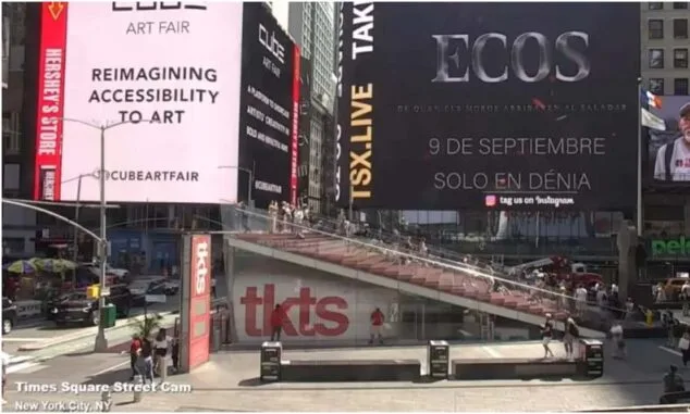 Imagen: Proyección del video en Times Square