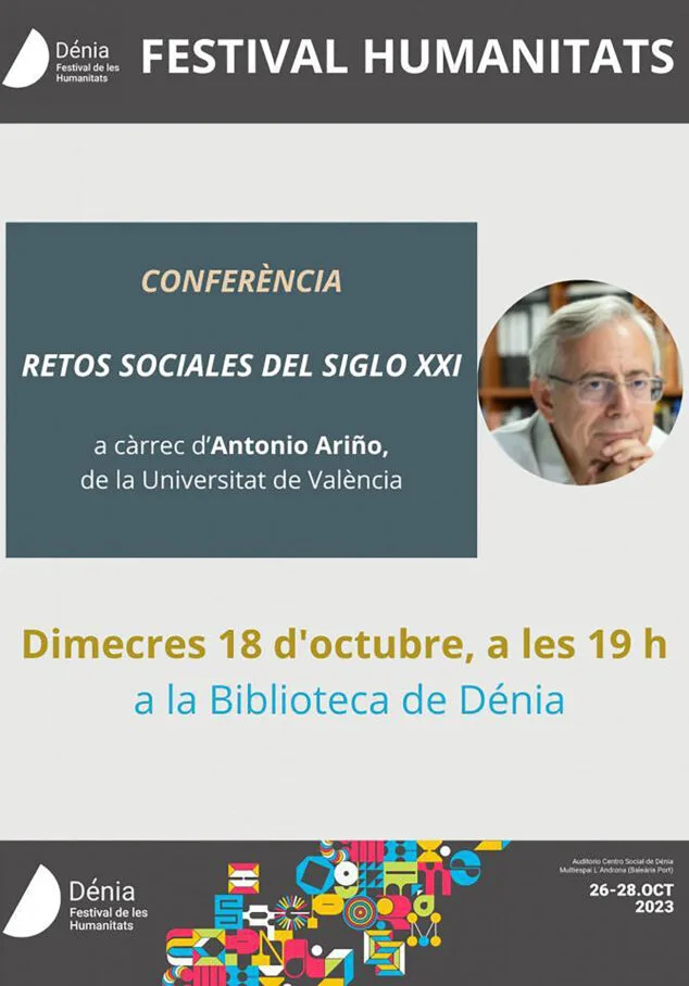 Conferencia sobre los desafíos sociales del siglo XXI a cargo de Antonio Ariño 1 Imagen: Conferencia de Antonio Ariño