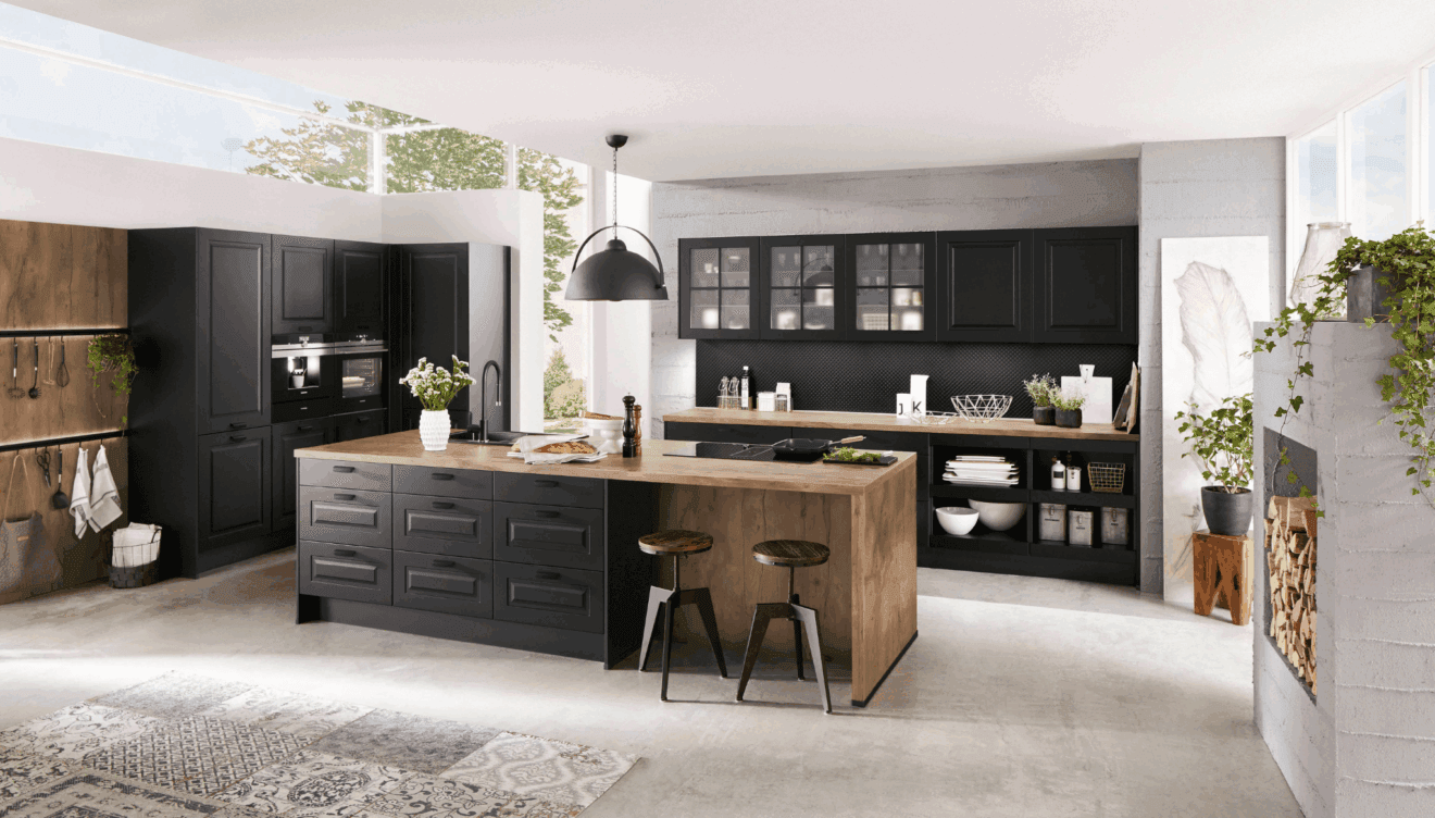 Fabulosa cocina con isla de madera