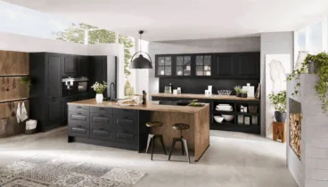 fabulosa cocina con isla de madera